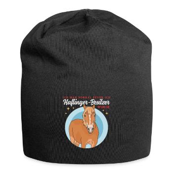 Haflinger Pferd Haffi Pferdebesitzer Geschenk - Jersey-Beanie - Schwarz - Vorne