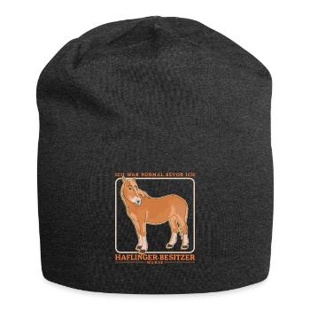 Haflinger Pferde Pferdebesitzer Haffi Geschenk - Jersey-Beanie - Anthrazit - Vorne