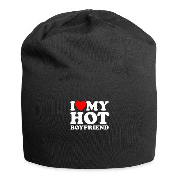 Ich liebe meinen heißen Freund - Romantik - Jersey-Beanie - Schwarz - Vorne