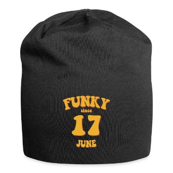 Funky Birthday: June 2017 - Flower Power - Jersey Beanie - black - Front