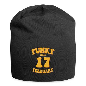 Funky Birthday: February 2017 - Flower Power - Jersey Beanie - black - Front