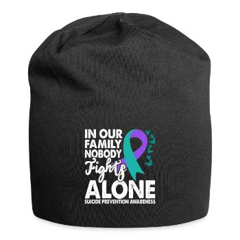 Personne ne lutte seul contre la prévention du suicide - Bonnet en jersey - noir - Devant