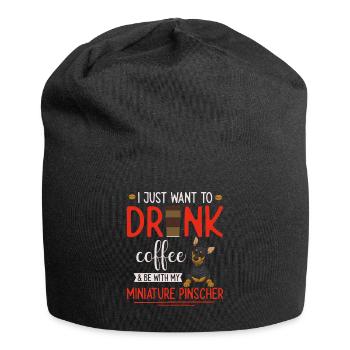 Miniature Pinscher Rehpinscher Min Pin Dog - Jersey Beanie - black - Front