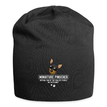 Miniature Pinscher Rehpinscher Min Pin Dog - Jersey Beanie - black - Front