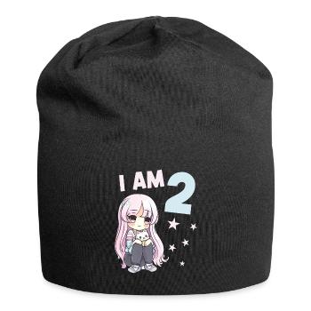 2 Jahre Mädchen Anime Kawaii Katze 2. Geburtstag - Jersey-Beanie - Schwarz - Vorne