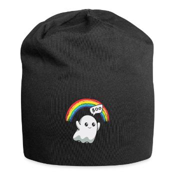 Boo Gespenst Regenbogen Halloween - Jersey-Beanie - Schwarz - Vorne