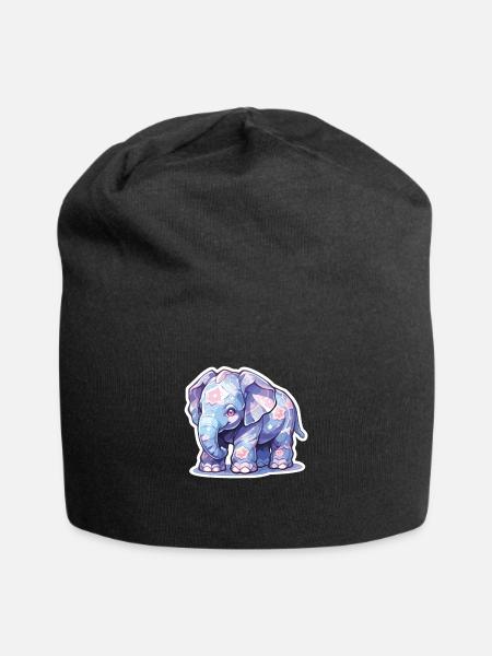 Éléphant Éléphant Éléphant Bébé Pachyderme - Bonnet en jersey - noir
