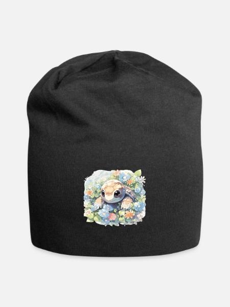 Schildkröte Echse Schildkröte Baby Schildkröten - Jersey-Beanie - Schwarz