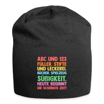 Erste Klasse Einschulung Erstklässler Schulkind - Jersey-Beanie - Schwarz - Vorne