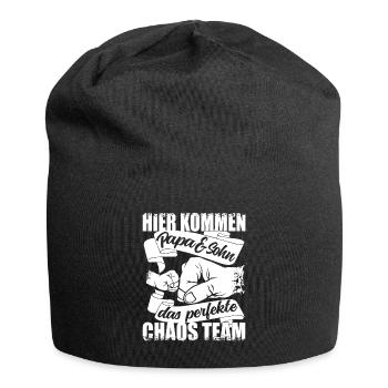 Chaos team papa und sohn - Werdender Vater - Papa - Jersey-Beanie - Schwarz - Vorne