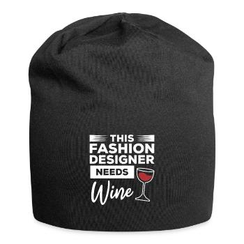 This Fashion Designer Needs Wine Designing - Jersey Beanie - black - Front