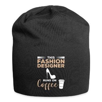 Ce créateur de mode fonctionne sur la conception de café - Bonnet en jersey - noir - Devant