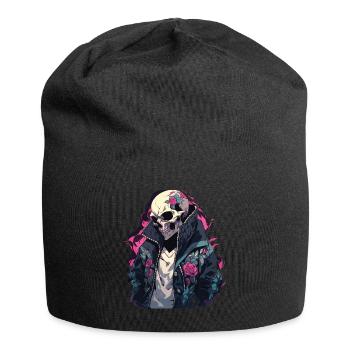Crâne Crâne Crânes Crâne Squelette - Bonnet en jersey - noir - Devant