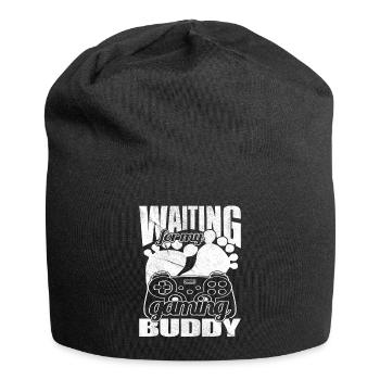 En attendant mon copain de jeu - Expectant Father - - Bonnet en jersey - noir - Devant