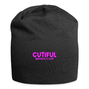 Cutiful My Blend Between Cute and Beautiful - Jersey Beanie - black - Front