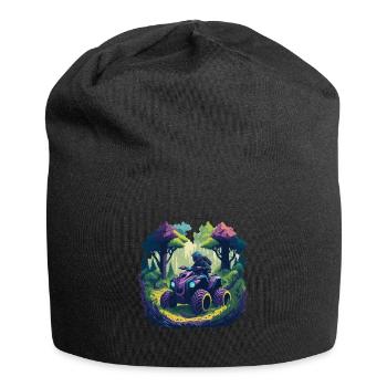 Quad Vehicle Offroad Quad Rider Gelende Cartoon - Jersey Beanie - black - Front