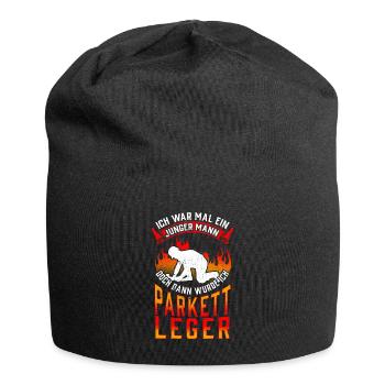 Parkettleger war mal jung Fußbodenleger - Jersey-Beanie - Schwarz - Vorne