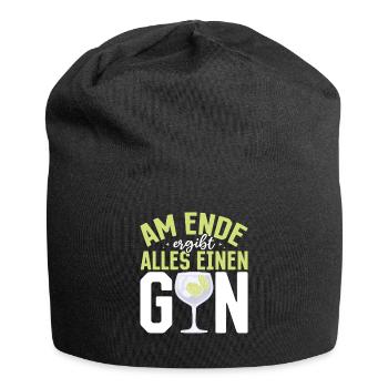 Am Ende ergibt alles ein Gin . Gin-Liebhaber - Jersey-Beanie - Schwarz - Vorne