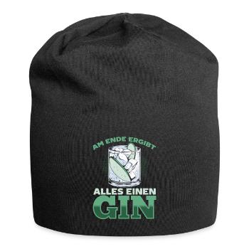 Am Ende ergibt alles ein Gin . Gin-Liebhaber - Jersey-Beanie - Schwarz - Vorne