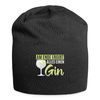 Am Ende ergibt alles ein Gin . Gin-Liebhaber - Jersey-Beanie - Schwarz - Vorne