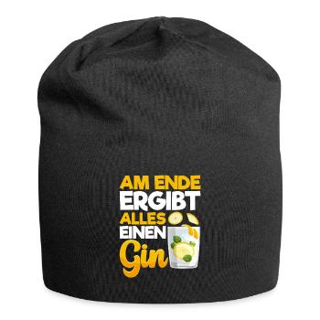 Am Ende ergibt alles ein Gin . Gin-Liebhaber - Jersey-Beanie - Schwarz - Vorne