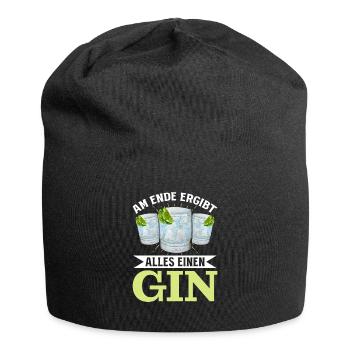 Am Ende ergibt alles ein Gin . Gin-Liebhaber - Jersey-Beanie - Schwarz - Vorne