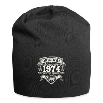 49 Birthday Man Original August Vintage 1974 - Jersey Beanie - black - Front