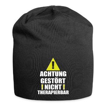 Achtung Gestört Nicht therapierbar - Jersey-Beanie - Schwarz - Vorne
