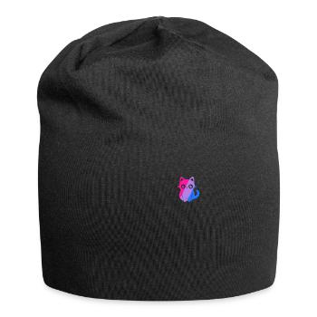 Subtil Bi Pride Kawaii Cat Minimaliste Bisexuel - Bonnet en jersey - noir - Devant