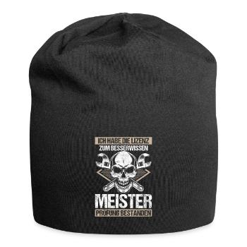 Meisterprüfung Geschenkidee Lizenz - Jersey-Beanie - Schwarz - Vorne