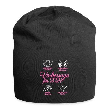Werdende Eltern 2024 Babybauch Vorhersage - Jersey-Beanie - Schwarz - Vorne