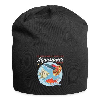 Aquarium Aquarianer Zierfisch Aquaristik Geschenk - Jersey-Beanie - Schwarz - Vorne