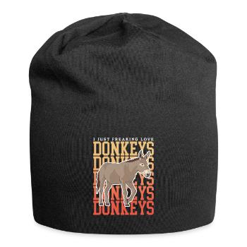Esel Eselbesitzer Eselchen Eselliebhaber Geschenk - Jersey-Beanie - Schwarz - Vorne
