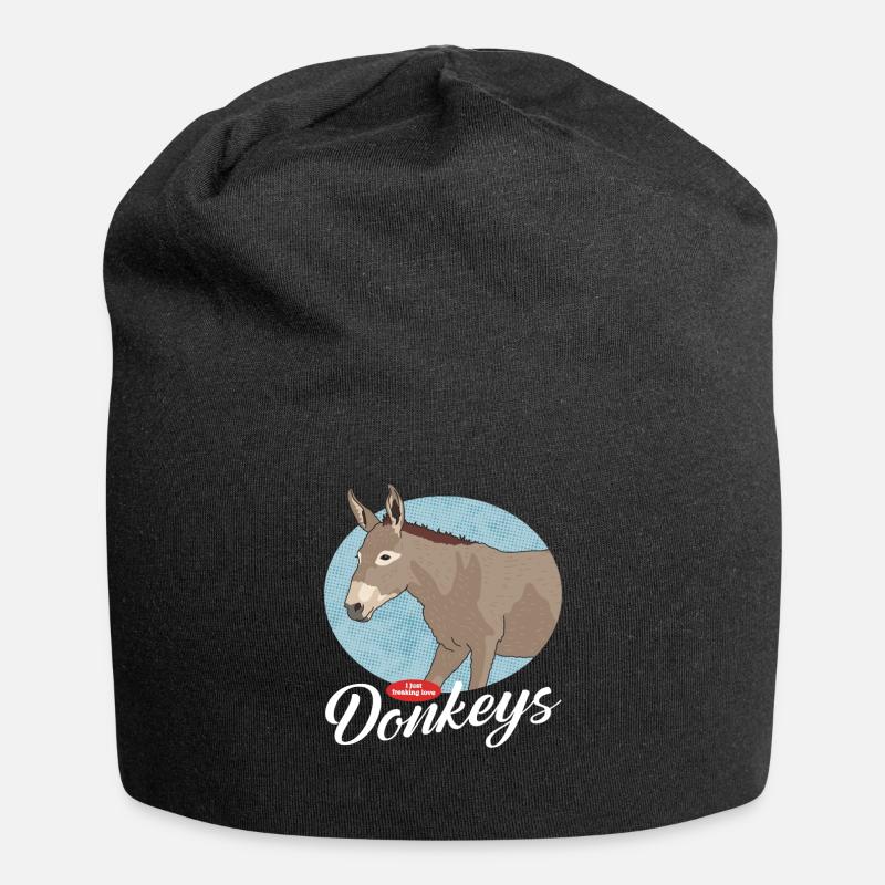Donkey Donkey Donkey Owner Donkey Lover Gift - Jersey Beanie - black