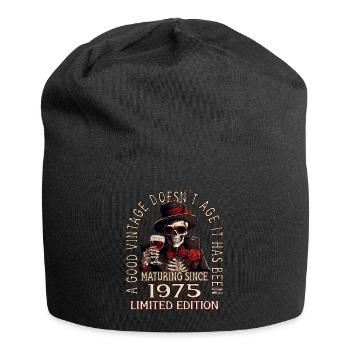48th Birthday 1975 '48 Good vintage - Jersey Beanie - black - Front