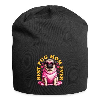Best Pug Mom Ever Pugs Owner Vintage Pug Lovers - Bonnet en jersey - noir - Devant