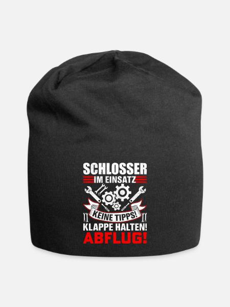 Schlosser im Einsatz Geschenkidee - Jersey-Beanie - Schwarz