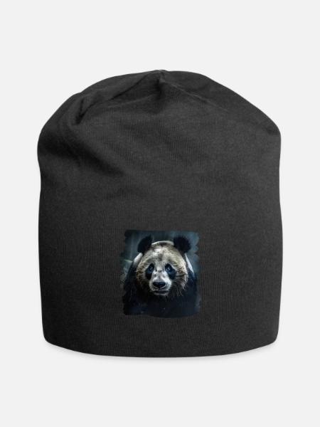 Pandas realistic Panda Großer Panda - Jersey-Beanie - Schwarz