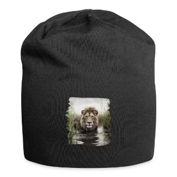 Lion realistic lion - Jersey Beanie - black - Front