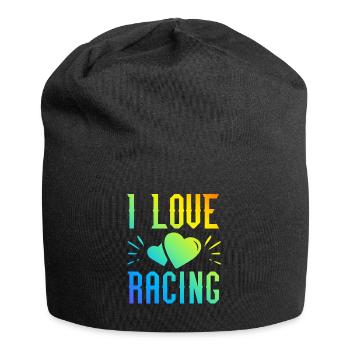 Ich liebe Rennen - Jersey-Beanie - Schwarz - Vorne