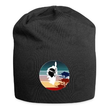 Corsica Insel mit Bäumen Landkarte Korsika Pirat - Jersey-Beanie - Schwarz - Vorne