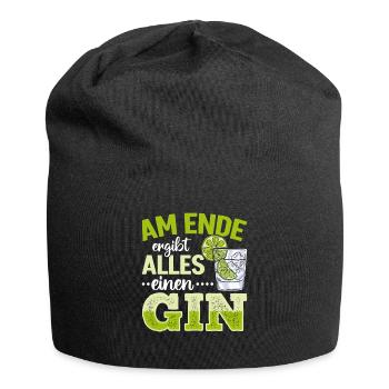 Am Ende ergibt alles ein Gin . Gin-Liebhaber - Jersey-Beanie - Schwarz - Vorne