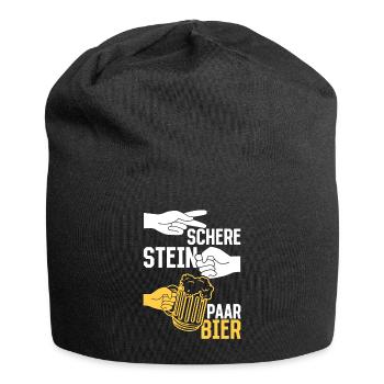 Schere, Stein, Paar, Bier - das perfekte Outfit - Jersey-Beanie - Schwarz - Vorne