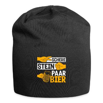 Schere, Stein, Paar, Bier - das perfekte Outfit - Jersey-Beanie - Schwarz - Vorne