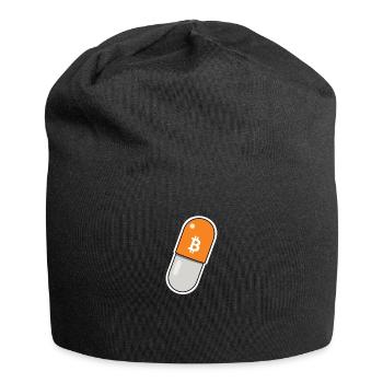Orange Pill - Bitcoin, Bitcoiner Geschenkidee - Jersey-Beanie - Schwarz - Vorne