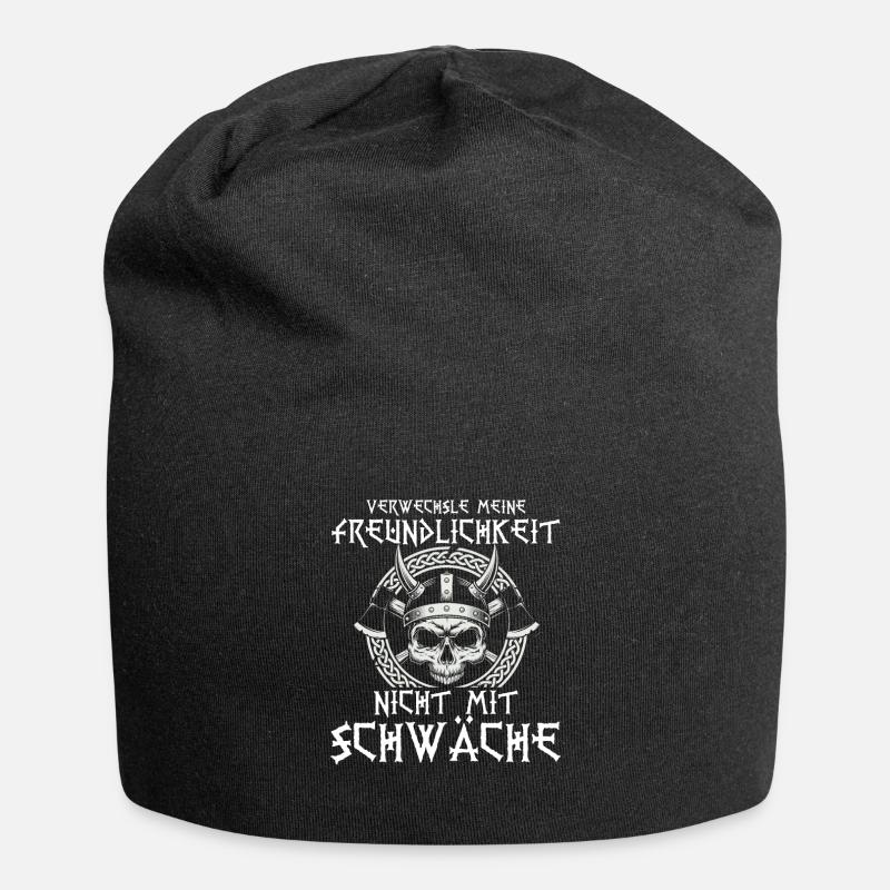 Walhalla Freundlichkeit Schwäche - Jersey-Beanie - Schwarz