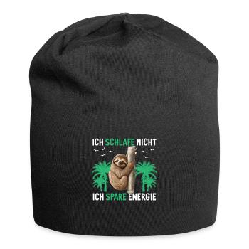 Ich Schlafe Nicht Ich Spare Energie Faultier - Jersey-Beanie - Schwarz - Vorne
