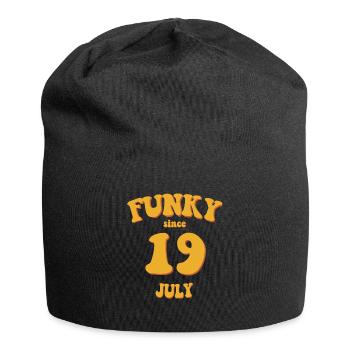 Funky Anniversaire: Juillet 2019 - Flower Power - Bonnet en jersey - noir - Devant