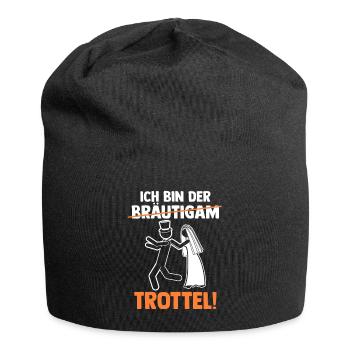 Bräutigam Hochzeit Heiraten Junggesellenabschied - Jersey-Beanie - Schwarz - Vorne