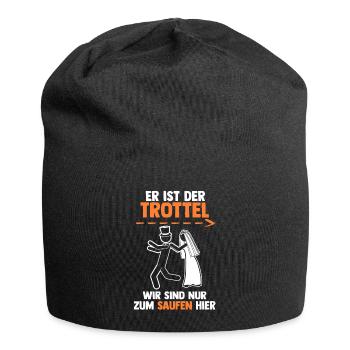 Bräutigam Hochzeit Heiraten Junggesellenabschied - Jersey-Beanie - Schwarz - Vorne